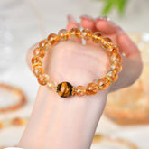 Natural Crystal Yellow Pagoda Crystal Yellow Tiger Eye Stone Bracelet - Wealth & Good Fortune